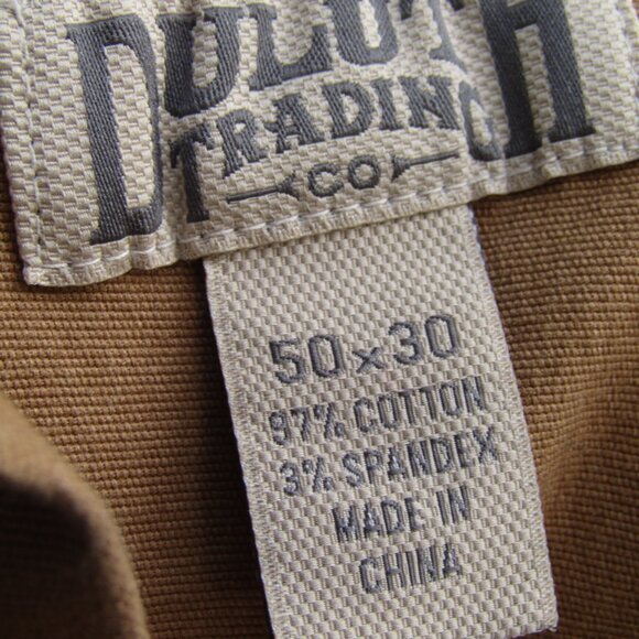 Men's Flex Fire Hose Cargo Work Carpenter Pants Tan Duluth Trading Co 50 x 30 - Picture 5 of 5